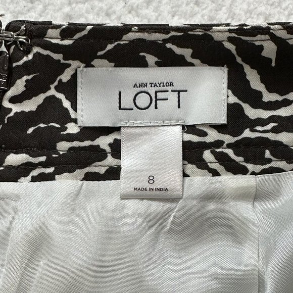 Ann Taylor Loft Women's Short Pencil Zip Back Lined Skirt Size 8 Brown EUC - Picture 7 of 8